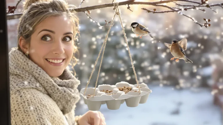Ne jetez plus vos vieilles boîtes d’œufs : elles attirent les oiseaux au jardin tout l’hiver